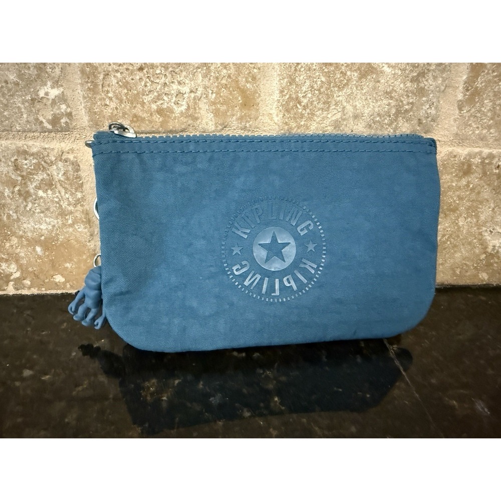 KIPLING Small Teal Blue Signature Monkey Bag Charm Eva Air travel pouch Wallet